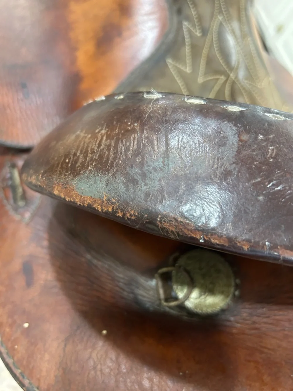 Vintage Youth Western Leather Saddle. 14” Seat. - Picture 8 of 16